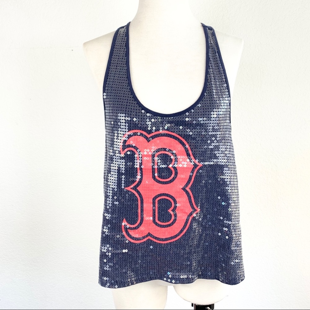 Pink 5th & Ocean Boston Red Racerback Sequin B